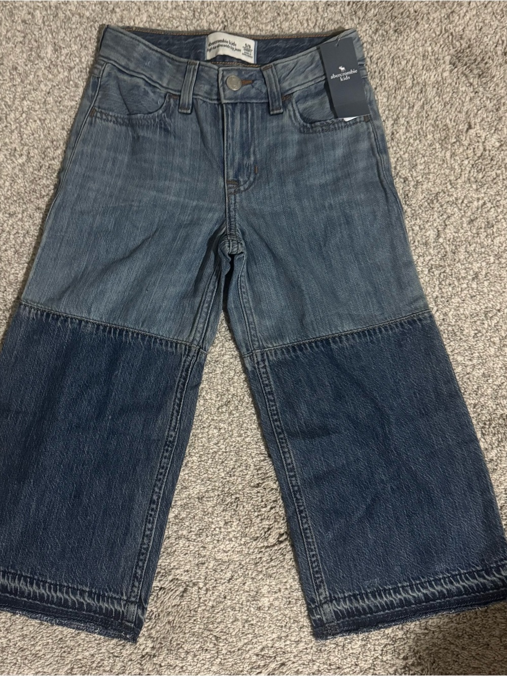 abercrombie kids Two-Tone Blue Wide-Leg Jeans